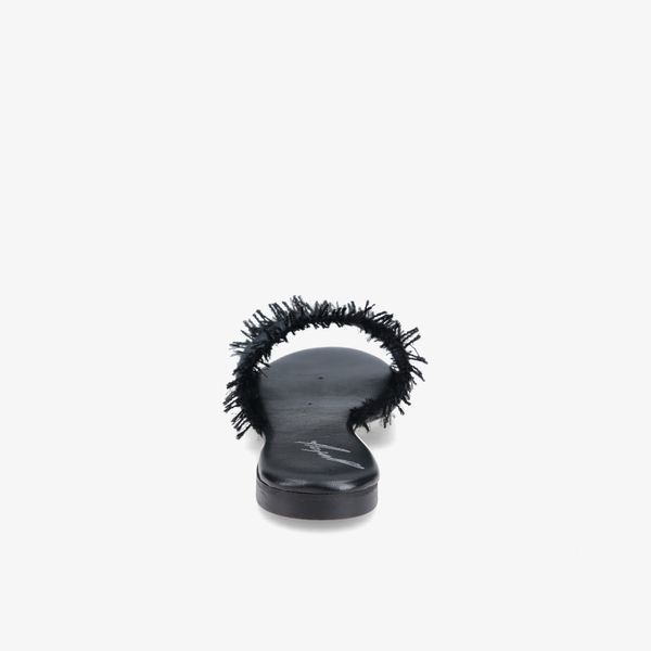 ШЛЬОПАНЦІ ЖІНОЧІ SLIDES FRINGE W-SLD-FRNG-LEA-FAB-BLK-36 фото