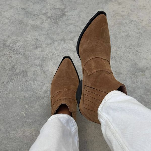 ЧЕРЕВИКИ ЖІНОЧІ COWBOY BOOTS LOW W-BTS-COWL-LEA-SUE-CUL-36 фото