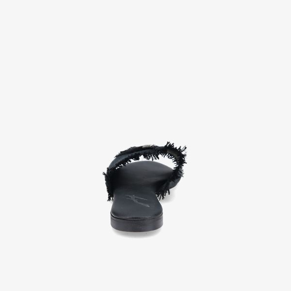 ШЛЬОПАНЦІ ЖІНОЧІ SLIDES TASSELS W-SLD-TASL-LEA-FAB-BLK-37 фото