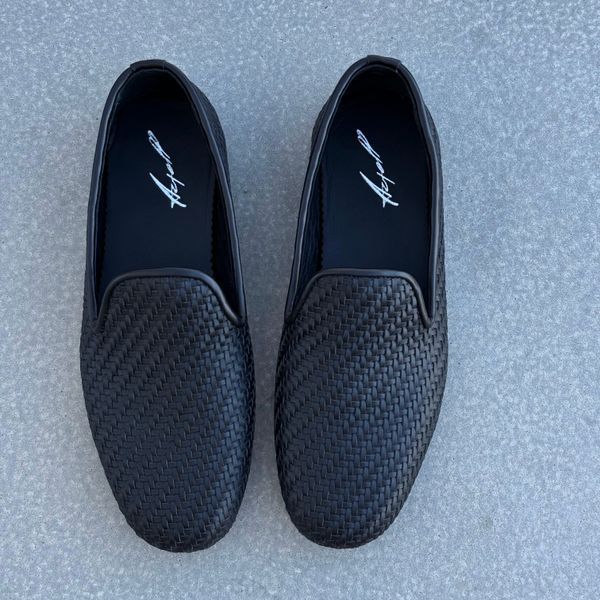 СЛІПЕРИ З ПЛЕТЕНОЇ ШКІРИ ЧОЛОВІЧІ slip-blk-40-001 фото