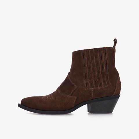 ЧЕРЕВИКИ ЖІНОЧІ COWBOY BOOTS LOW W-BTS-COWL-LEA-SUE-BRN-36 фото